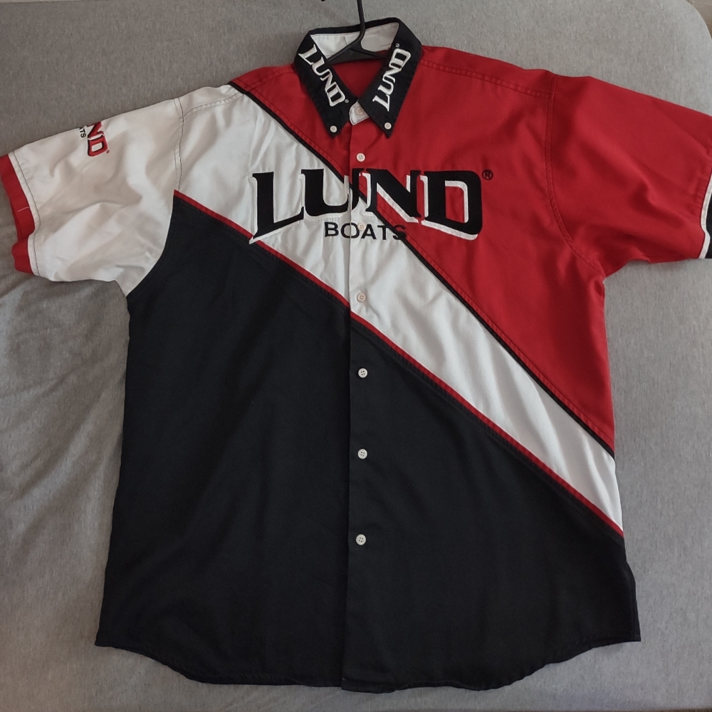 Vintage Lund Boats button up shirt XL